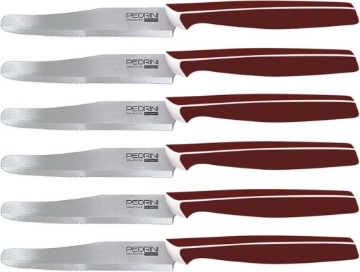 PEDRINI MASTER COLTELLI DA TAVOLA, COLORE MARRONE, LAMA ACCIO INOX 6 PZ