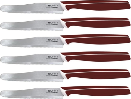 PEDRINI MASTER COLTELLI DA TAVOLA, COLORE MARRONE, LAMA ACCIO INOX 6 PZ