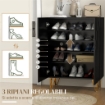 SCARPIERA MODERNA PER 15-20 PAIA DI SCARPE, RIPIANI REGOLABILI E CHIUSURA AMMORTIZZATA, NERO USATO 