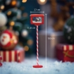  MAURY'S CASSETTA POSTALE ROSSA E BIANCA CON BABBO NATALE,LED,MUSICA E NEVE DIMENSIONI 27X20X150H CM ARTICOLO USATO