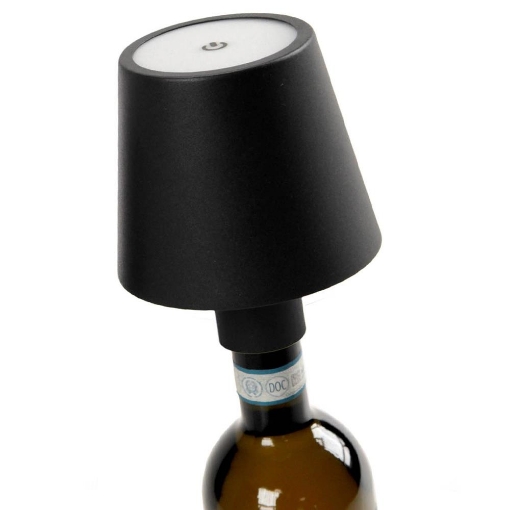 LAMPADA A LED RICARICABILE PER BOTTIGLIA 11X14 CM IN COLORE NERO CON BATTERIA 800 MAH 1-2W