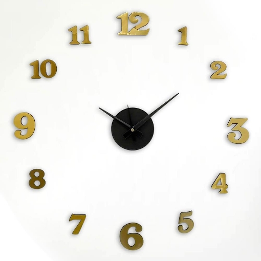 OROLOGIO TONDO ADESIVO SATINATO IN COLORE ORO DA 75CM  