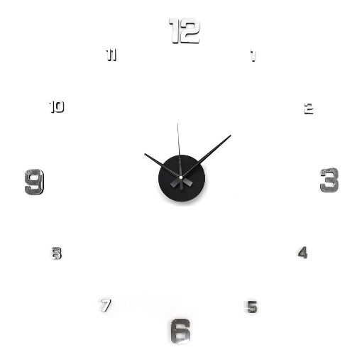 OROLOGIO ADESIVO DA PARETE SILENZIOSO EFFETTO SPECCHIO 50CM
