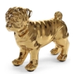STATUA DECORATIVA IN CERAMICA CANE IN COLORE ORO LUCIDO 27X12X24 CM
