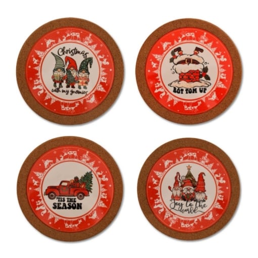 MA MAISON SOTTOPENTOLA NATALIZIA IN CERAMICA COLORE ROSSO Ø19,5 - ASSORTITO OKX