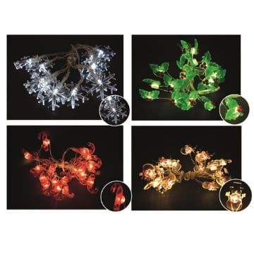 HIGH TECH FILO DOCORATIVO NATALE 20 LED 230 CM A BATTERIA - USO INTERNO - ASSORTITO OKX