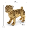 STATUA DECORATIVA IN CERAMICA CANE IN COLORE ORO LUCIDO 27X12X24 CM