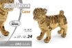 STATUA DECORATIVA IN CERAMICA CANE IN COLORE ORO LUCIDO 27X12X24 CM