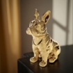 STATUA DECORATIVA BULLDOG FRANCESE IN COLORE ORO 24X12X30 CM