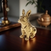 STATUA DECORATIVA BULLDOG FRANCESE IN COLORE ORO 24X12X30 CM