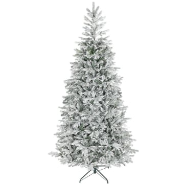 ALBERO DI NATALE INNEVATO ALTO 210 CM CON RAMI REALISTICI E BASE IN METALLO PIEGHEVOLE
