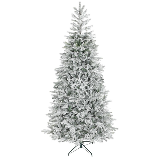 ALBERO DI NATALE INNEVATO ALTO 210 CM CON RAMI REALISTICI E BASE IN METALLO PIEGHEVOLE
