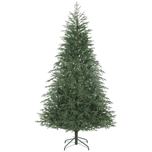 ALBERO DI NATALE ARTIFICIALE DA 210 CM E IGNIFUGO CON 2942 RAMI REALISTICI, BASE IN METALLO PIEGHEVOLE