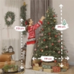 ALBERO DI NATALE ARTIFICIALE DA 210 CM E IGNIFUGO CON 2942 RAMI REALISTICI, BASE IN METALLO PIEGHEVOLE