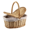 CESTINO DA PICNIC OVALE IN VIMINI CON FODERA INTERNA E MANICO DIMENSIONI 44X30X19/40H CM