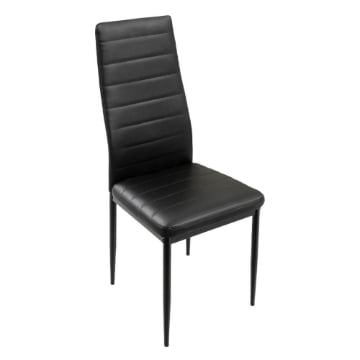SEDIA IMBOTTITA CON SEDUTA SIMILPELLE E GAMBE IN METALLO NERO DIMENSIONI 40X41X95 CM 