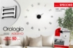 OROLOGIO ADESIVO DA PARETE NUMERI ROMANI SILENZIOSO EFFETTO SPECCHIO 50CM