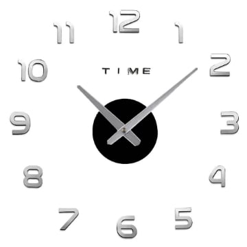 OROLOGIO ADESIVO DA PARETE EFFETTO SPECCHIO NUMERI DI 6CM DIAMETRO 50CM