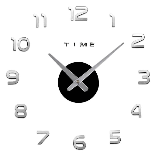 OROLOGIO ADESIVO DA PARETE EFFETTO SPECCHIO NUMERI DI 6CM DIAMETRO 50CM