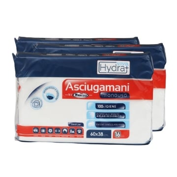 HYDRA VIVA+ SET 3 ASCIUGAMANI MONOUSO IN TESSUTO AIRLAID ECOLOGICO 48 PEZZI