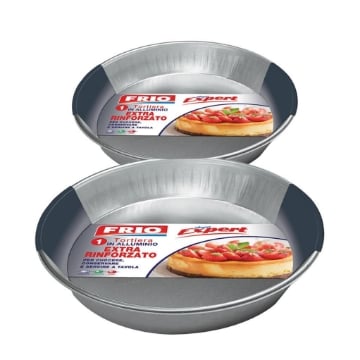 FRIO SET DA 2 TORTIERE ROTONDE IN ALLUMINIO RINFORZATO DA 28 CM 