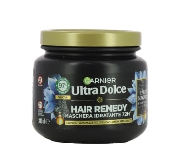 GARNIER ULTRA DOLCE CARBONE MAGNETICO MASCHERA IDRATANTE HAIR REMEDY1 MINUTO DI POSA PER LUNGHEZZE SECCHE 340 ML 