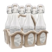 SET PORTA BOTTIGLIE IN PLASTICA + 6 BOTTIGLIE IN VETRO DA 1 LT