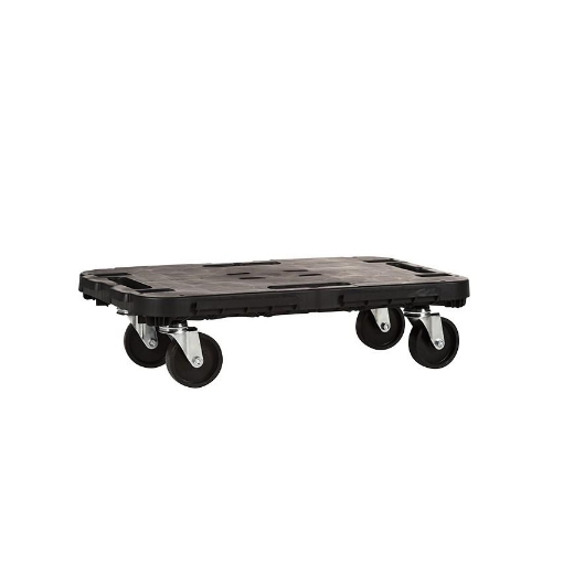 DOLLY CARRELLO PIANALE CON RUOTE 48X29XH12,5CM PORTATA 300KG MULTIUSO NERO