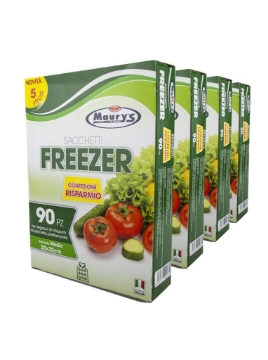 MAURY'S SET 4 SACCHETTI GELO FRIGO FREEZER 23 X 32 CM 90 PEZZI  MEDI