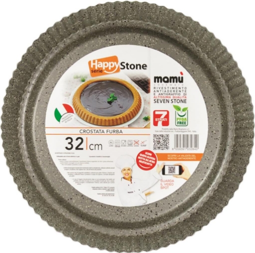 HAPPY STONE CROSTATA FURBA 32CM CON RIVESTIMENTO ANTIADERENTE E ANTIGRAFFIO OKX