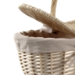 CESTINO DA PICNIC OVALE IN VIMINI CON FEDERA INTERNA IN TESSUTO E MANICO DIMENSIONE 36X25X16/32H CM