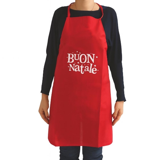 MA MAISON GREMBIULE ROSSO DI NATALE CON SCRITTA "BUON NATALE" 86 CM