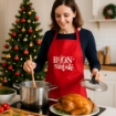 MA MAISON GREMBIULE ROSSO DI NATALE CON SCRITTA "BUON NATALE" 86 CM