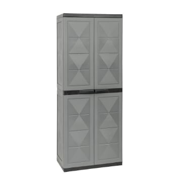 ARMADIO BASIC LINE CON 3 RIPIANI REGOLABILI PER INTERNO E ESTERNO - DARK GREY DIMENSIONE 65X37X165H CM