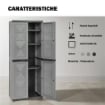 ARMADIO BASIC LINE CON 3 RIPIANI REGOLABILI PER INTERNO E ESTERNO - DARK GREY DIMENSIONE 65X37X165H CM