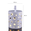 MAURY'S BASE SUPPORTO ALBERO DI NATALE IN METALLO BIANCO CON STELLE E LED DIMENSOINI 30X30X48H CM 