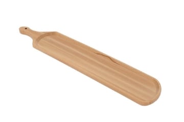 TAGLIERE LUNGO SCAVATO IN LEGNO DI FAGGIO NATURALE 40X2X15 CM