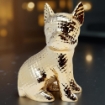 STATUA DECORATIVA IN CERAMICA CANE BULLDOG IN COLORE ORO 14X9X20 CM