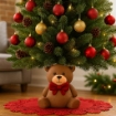 MAURY'S BASE SUPPORTO ALBERO DI NATALE A ORSETTO CON FIOCCO ROSSO DIMENSIONI 32.5X37H CM