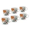 SET 6 TAZZINE DA CAFFE "ROMANTIC" IN CERAMICA, ELEGANTE CAPACITÀ 80ML
