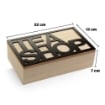 CONTENITORE PORTA TISANE, TÈ - SCATOLA IN LEGNO STILE ELEGANTE, LEGNO NATURALE, "TEA SHOP" 22 X 13 X 7H CM