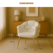 POLTRONA IMBOTTITA IN TESSUTO TEDDY CON STRUTTURA IN METALLO ORO DIMENSIONI 71X46X82H CM COLORE BIANCO