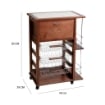 CARRELLO PORTAFRUTTA VESUVIO NOCE CON PORTA PANE E BOTTIGLIERA 85 X 59 X 39 CM