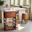 CARRELLO PORTAFRUTTA VESUVIO NOCE CON PORTA PANE E BOTTIGLIERA 85 X 59 X 39 CM