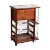 CARRELLO VESUVIO PORTAPANE+PORTABOTTIGLIE CILIEGIO BASE INFERIORE MULTISTRATO DI BETULLA 1 CASSETTO 3 CESTELLI PIANO MATTONELLE IN CERAMICA