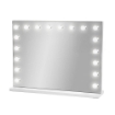 SPECCHIO RETTANGOLARE HOLLYWOOD DA TAVOLO E PARETE CON 18 LED CON 3 LUCI REGOLABILI, ACCENSIONE TOUCH CON SPINA PRESA USB DIMENSIONE 80X60 CM