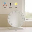 SPECCHIO TONDO  HOLLYWOOD DA TAVOLO CON 11 LED CON 3 LUCI REGOLABILI, ACCENSIONE TOUCH CON SPINA DIMENSIONE D.50 CM