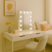 SPECCHIO RETTANGOLARE  HOLLYWOOD DA TAVOLO CON 12 LED CON 3 LUCI REGOLABILI, ACCENSIONE TOUCH CON SPINA DIMENSIONE 30X40 CM