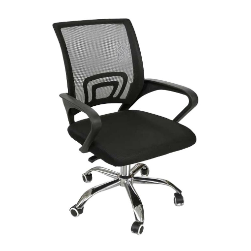 POLTRONA DA UFFICIO CON SCHIENALE E POGGIOLI 60 X 56 X H87-97 CM COLORE NERO