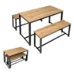 SET TAVOLO CON 2 PANCHE IN LEGNO120X60X74 CM NATURALE